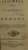 Cover of All's Well That Ends Well